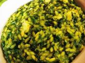 "Risotto giallo spinaci scamorza filante"