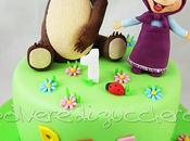 Torta pasta zucchero cartone animato Masha Orso