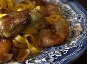Tagliatelline cuore carciofo code mazzancolle glassate all’aceto balsamico #acetaialavecchiadispensa#