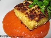 Canocia Cake:tortino profumato Cannocchie salsa pomodori caramellati, "Venezia piatto"