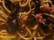 Tagliolini pancetta melanzane olive!!