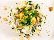 Risotto alla rucola, scamorza affumicata noci with rocket, cheese nuts