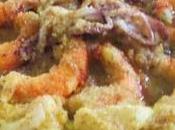 Torta patate, melanzane, calamari gamberi