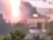 Paura maltempo: fulmine abbattuto palma incendiandola