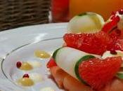 Salmone affumicato cetriolo pompelmo rosa