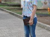 OUTFIT: SKINNY JEANS FLORAL PRINT T-SHIRT FIORI ABBINATA ADERENT DECOLLETè GIALLE