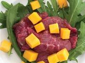 Manzo marinato allo zenzero mango.