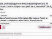 Facci dice napoletani sanno scrivere, commette errore grammaticale