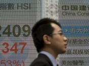 panel displaying closing Hang Seng Index shown outside bank Hong Kong, China August 2015. World stock markets tumbled towards their worst week year Friday commodities another kicking, more alarming data from China...