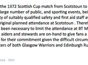 1872 Cup: Ufficiale, capienza Murrayfield ridotta 8mila spettatori ritorno domani