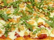 Pizza lievito madre, gamberi, fontina rucola