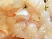 semplice ottima ricetta pesce crudo: tartare branzino (spigola) aneto olio nocciola