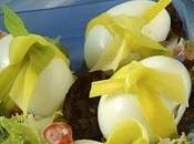 Uova sode pacchetto farcite alle verdure
