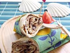 Wrap piadine all'olio melanzane grigliate robiola capra