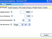 AmmortamentoMutuo Lite: software gratuito simulare piani ammortamento, rimborso variazione tasso