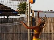 yellow bikini beach volley!