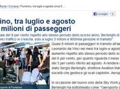 Traffico Aeroporti: Fabrizio Palenzona Fiumicino nuovo record passeggeri luglio agosto