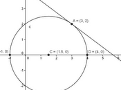 Problema svolto: determinare l'equazione circonferenza noti suoi punti retta tangente essa punto
