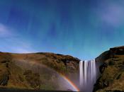 Arcobaleno Luna Islanda. aurora