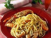 Spaghetti scampi cognac