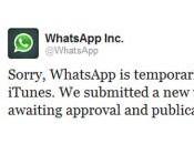 WhatsApp rimossa temporaneamente dall’AppStore