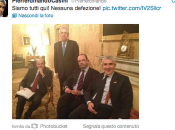 Incontro Monti, Alfano, Bersani, Casini. accordi raggiunti: fotografia Twitter